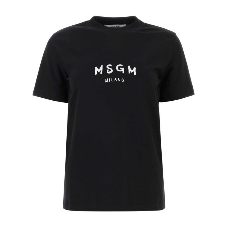 Czarna bawełniana koszulka - Klasyczny styl Msgm