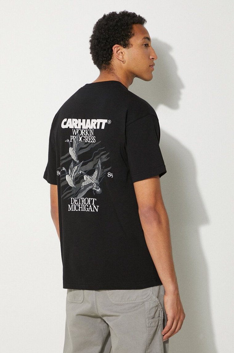 Carhartt WIP t-shirt bawełniany Ducks męski kolor czarny z nadrukiem I033662.89XX