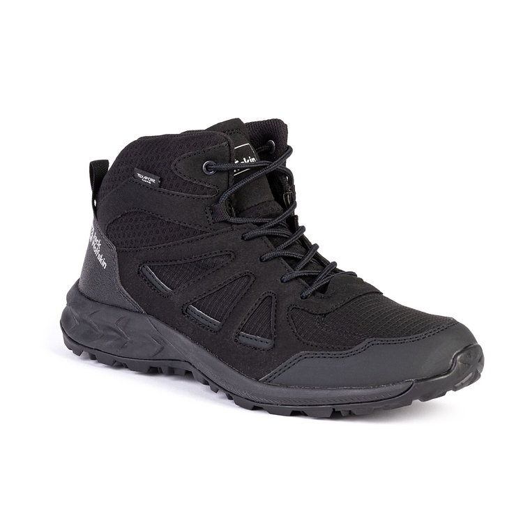 Damskie buty turystyczne Jack Wolfskin WOODLAND 2 TEXAPORE MID W Black / Grey - 35,5