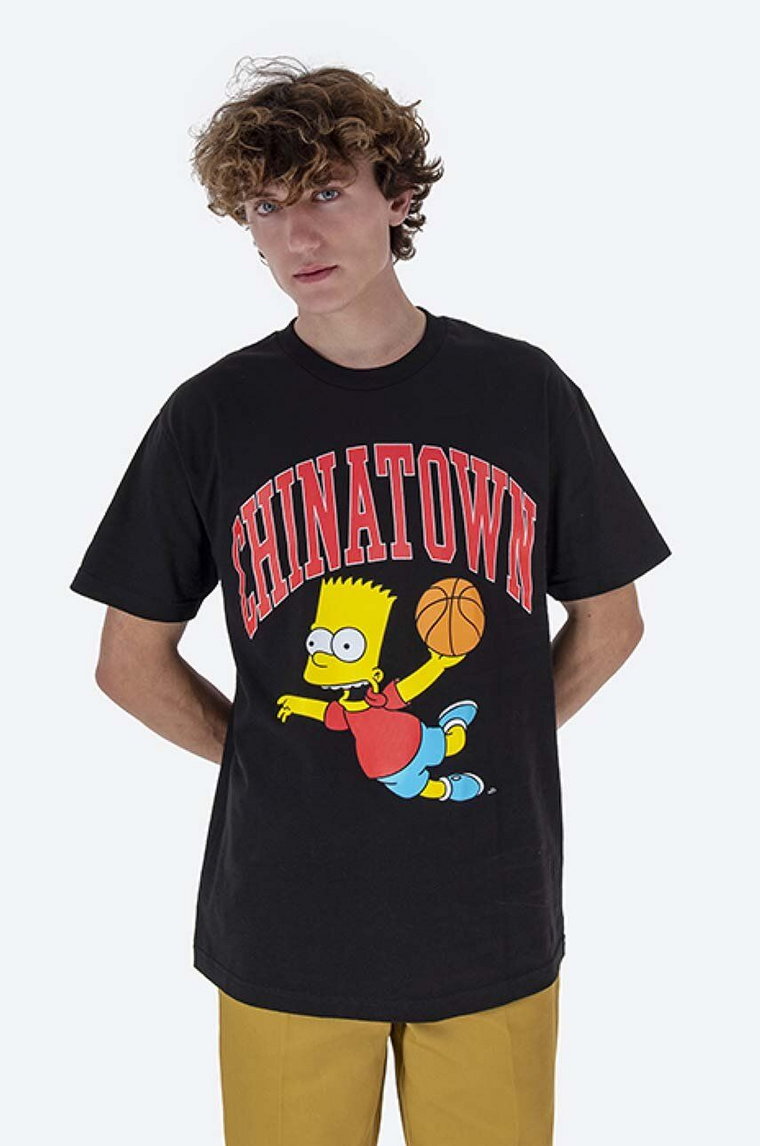 Market t-shirt bawełniany Chinatown Market x The Simpsons Air Bart Arc T-shirt kolor czarny z nadrukiem CTM1990348-BIALY