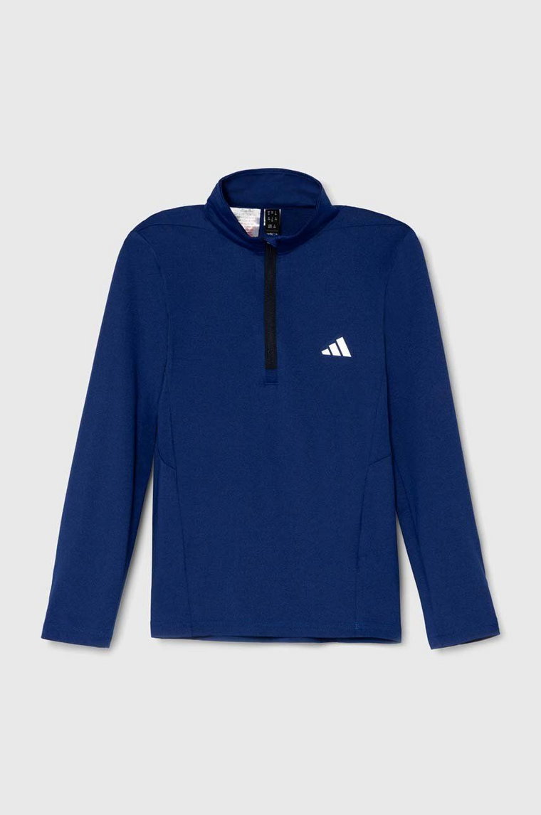 adidas longsleeve dziecięcy kolor niebieski gładki