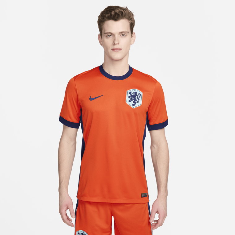 Męska koszulka piłkarska Nike Dri-FIT Holandia (drużyna męska) Stadium 2024/25 (wersja domowa)  replika - Pomarańczowy
