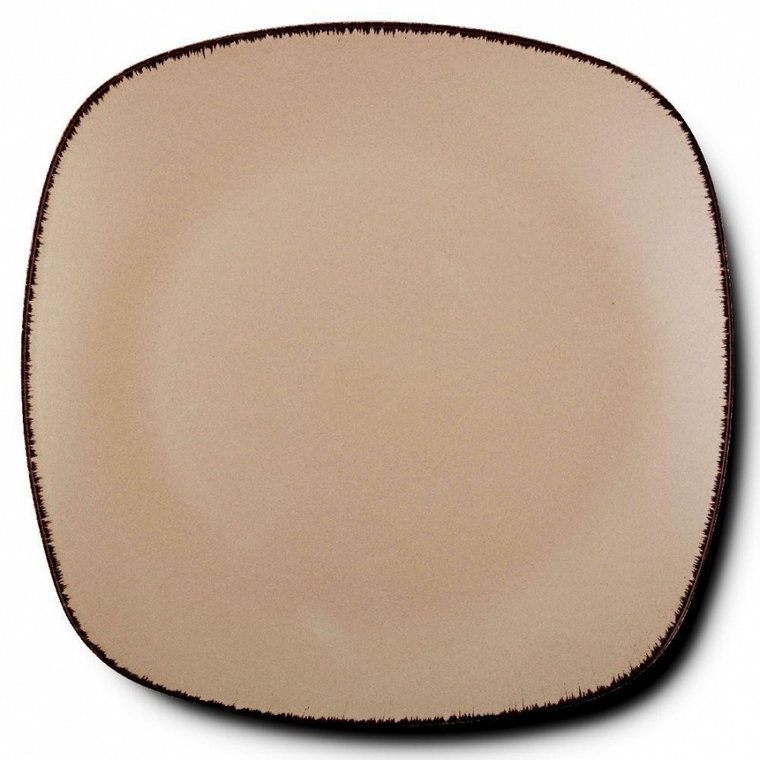 Talerz ceramiczny, kwadratowy, BROWN SUGAR, obiadowy, płytki, na obiad, 26 cm kod: O-10-099-241