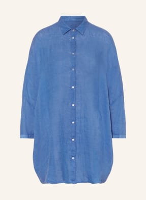 120%Lino Bluzka Oversize Z Lnu Z Rękawami 3/4 blau