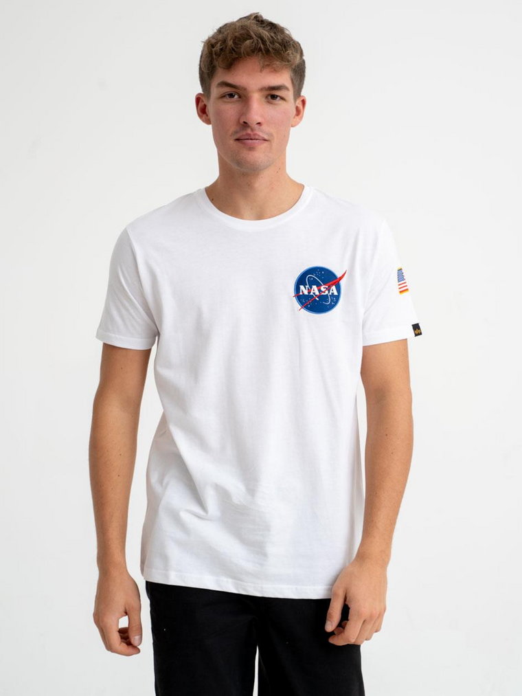 Koszulka Z Krótkim Rękawem Męska Biała Alpha Industries Space Shuttle