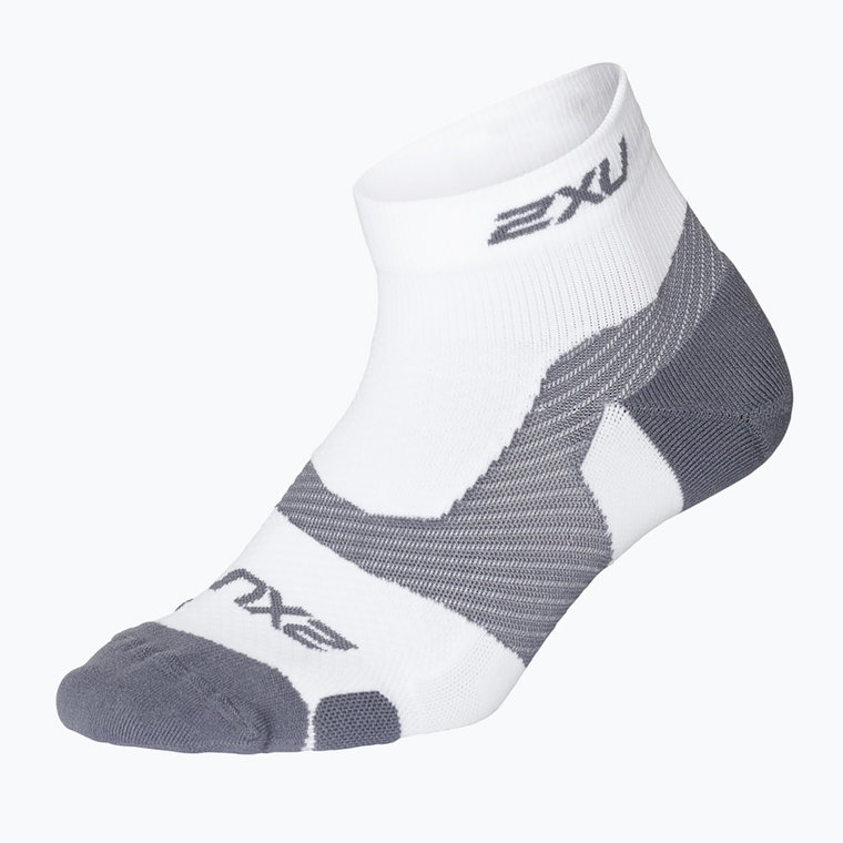 Skarpety do biegania 2XU Vectr Light Cushion 1/4 Crew white/grey