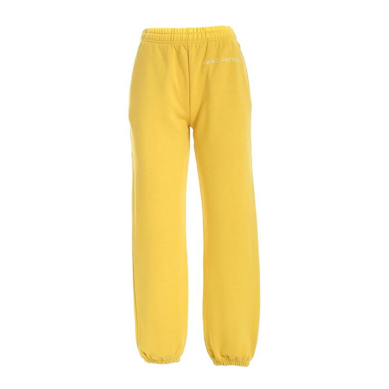 Żółte Bawełniane Spodnie Dresowe z Nadrukiem Logo Marc Jacobs