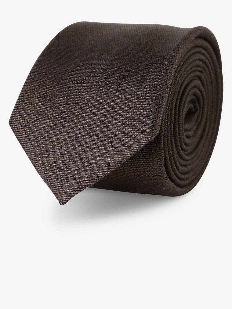 Finshley & Harding - Krawat jedwabny męski, brązowy