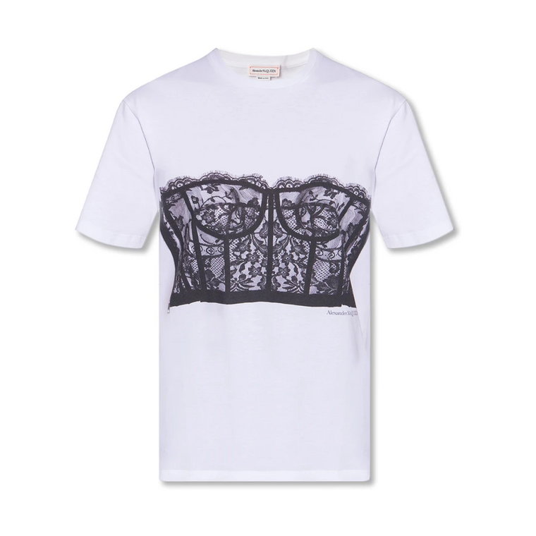 T-shirt z nadrukiem Alexander McQueen