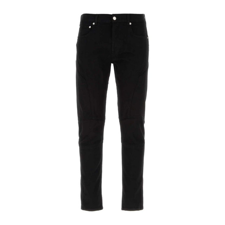 Czarne jeansy z elastycznym denimem Alexander McQueen