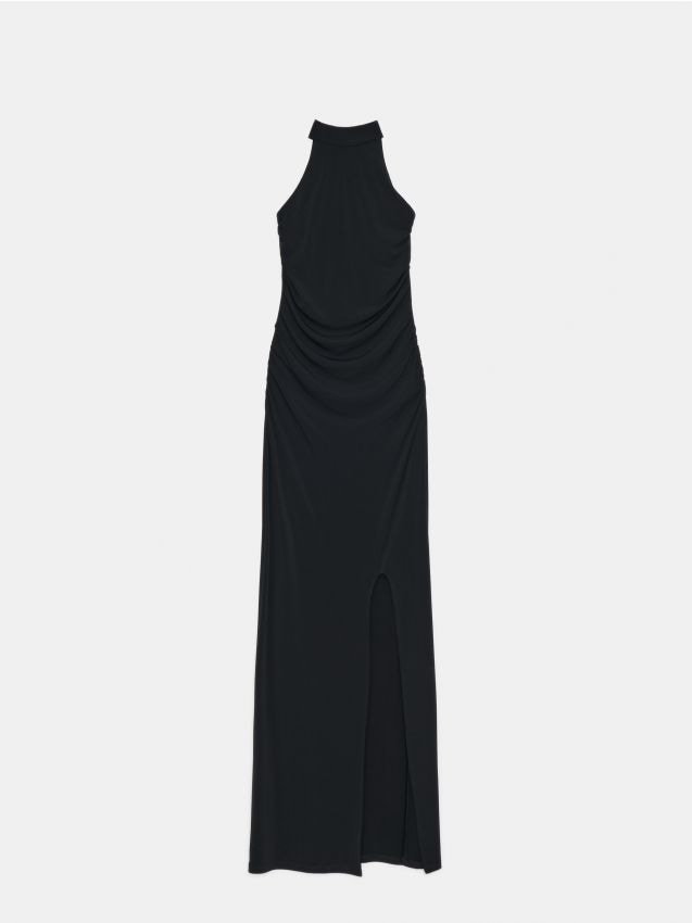 Mohito - Sukienka maxi z dekoltem halter - czarny