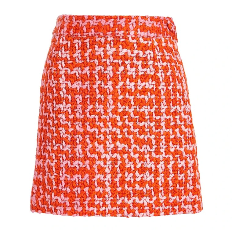 Olbrzymia Pomarańczowa Spódnica z Wełnianą Tkaniną Tweed Essentiel Antwerp