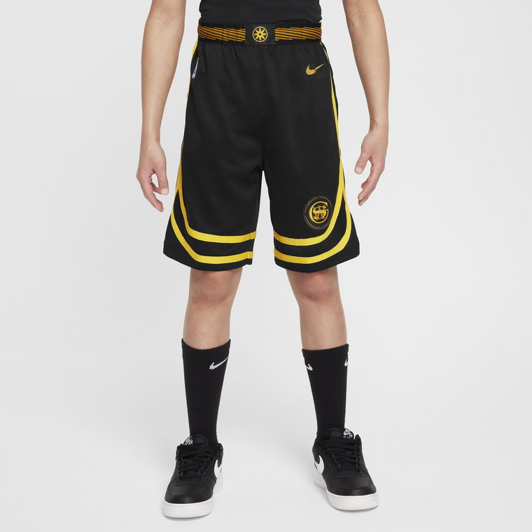 Spodenki dla dużych dzieci Nike Dri-FIT NBA Swingman Golden State Warriors City Edition 2023/24 - Czerń