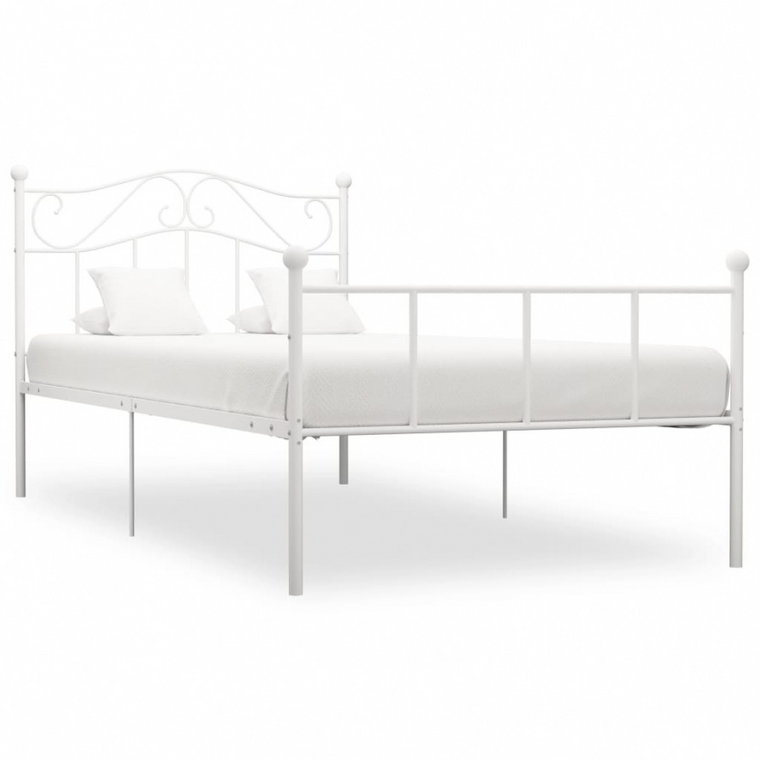 Rama łóżka, biała, metalowa, 90 x 200 cm kod: V-284516
