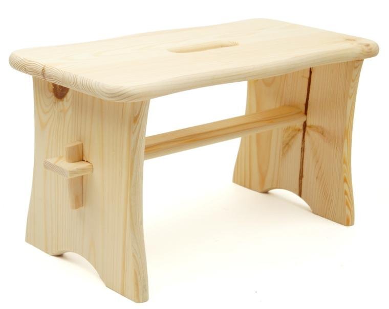 Taboret Niski Ryczka Krzesełko Drewniane 39Cm/20Cm