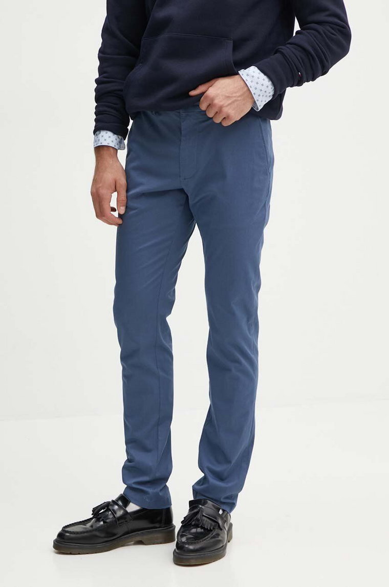 Tommy Hilfiger spodnie męskie kolor niebieski dopasowane MW0MW35638