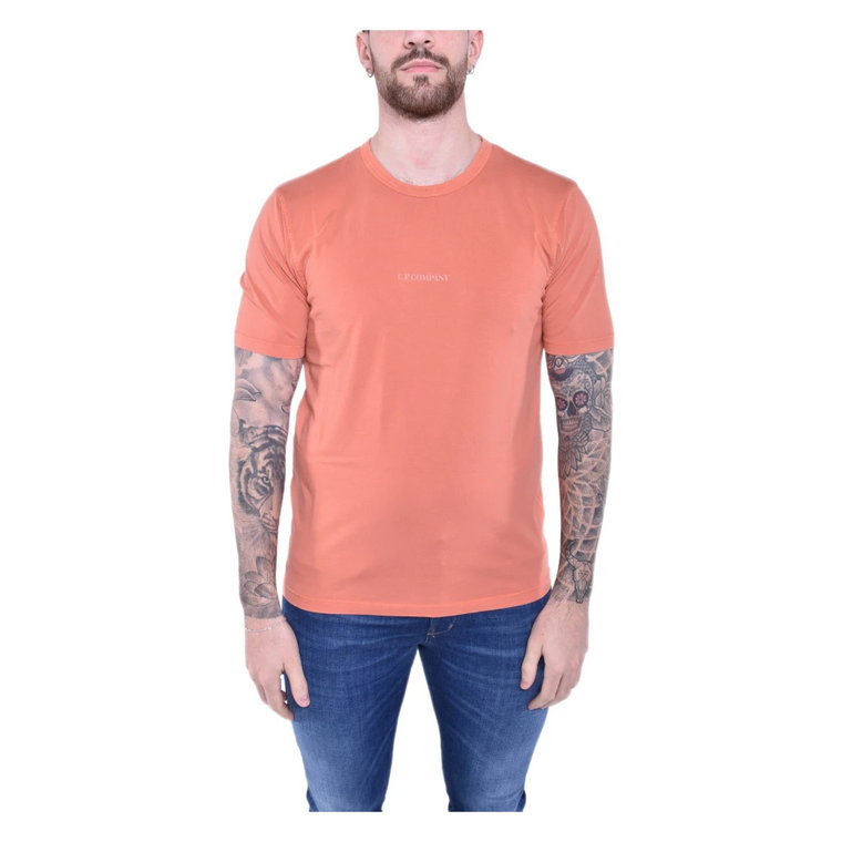 Pomarańczowy T-shirt z logo Resist Dyed C.p. Company