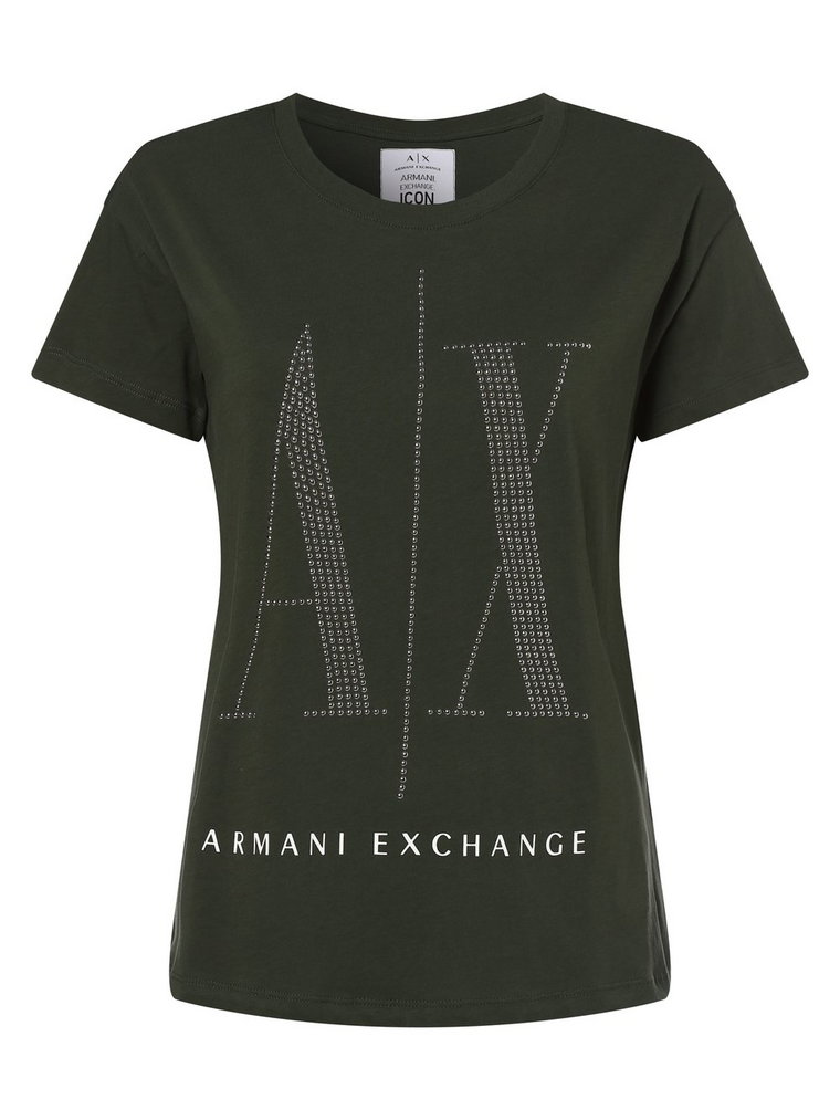 Armani Exchange - T-shirt damski, zielony