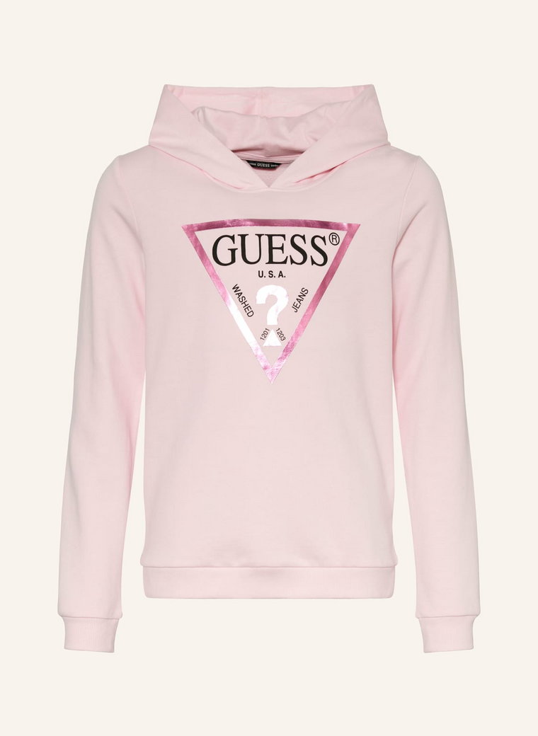 Guess Bluza Z Kapturem pink