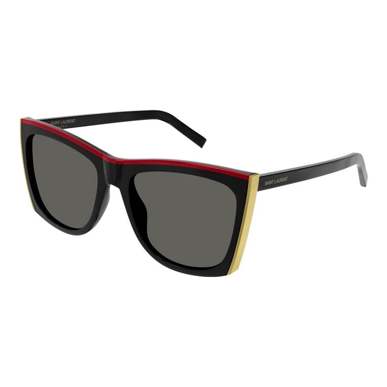 Czarne i czerwone okulary przeciwsłoneczne dla kobiet Saint Laurent