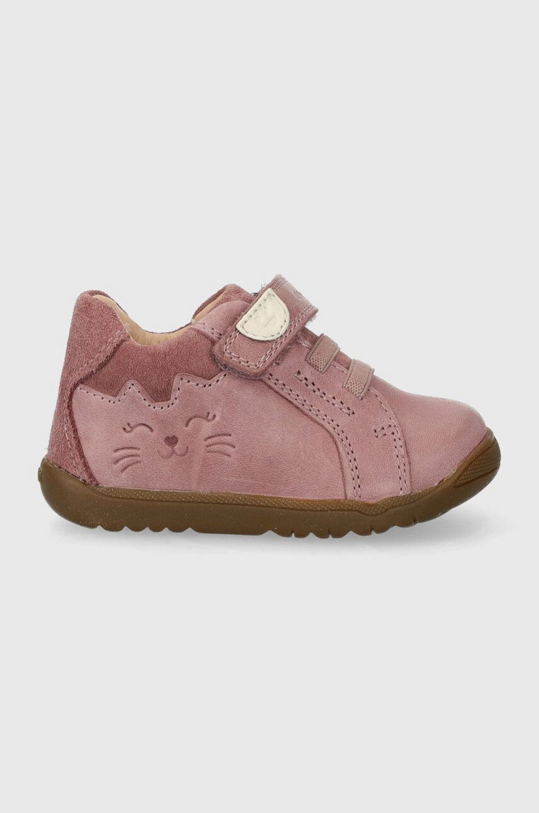Geox sneakersy skórzane dziecięce kolor różowy