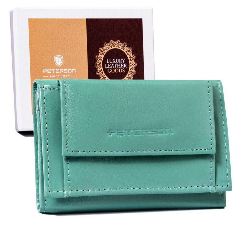 Mały, skórzany portfel damski z systemem RFID Protect  Peterson