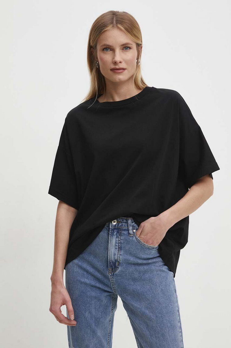 Answear Lab t-shirt bawełniany damski kolor czarny