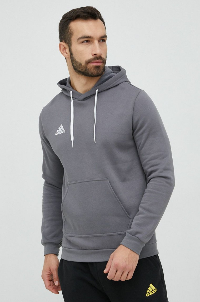 adidas Performance bluza męska kolor szary z kapturem gładka HB0578