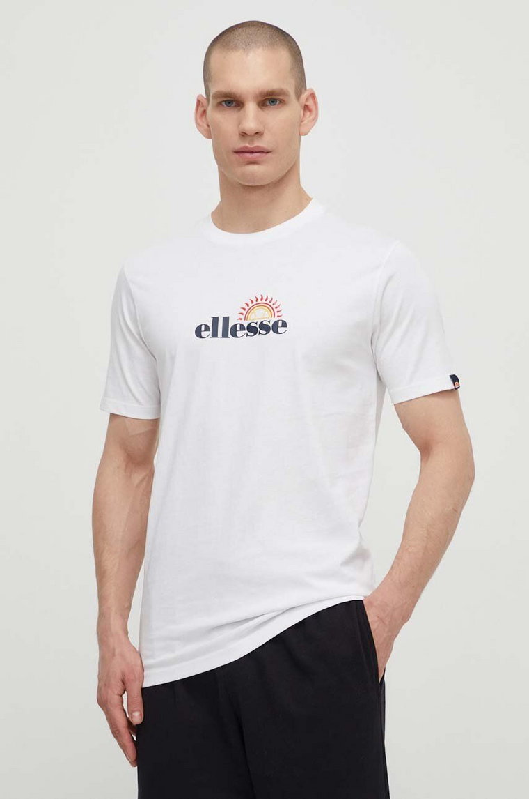 Ellesse t-shirt bawełniany Trea T-Shirt męski kolor biały z nadrukiem SHV20126