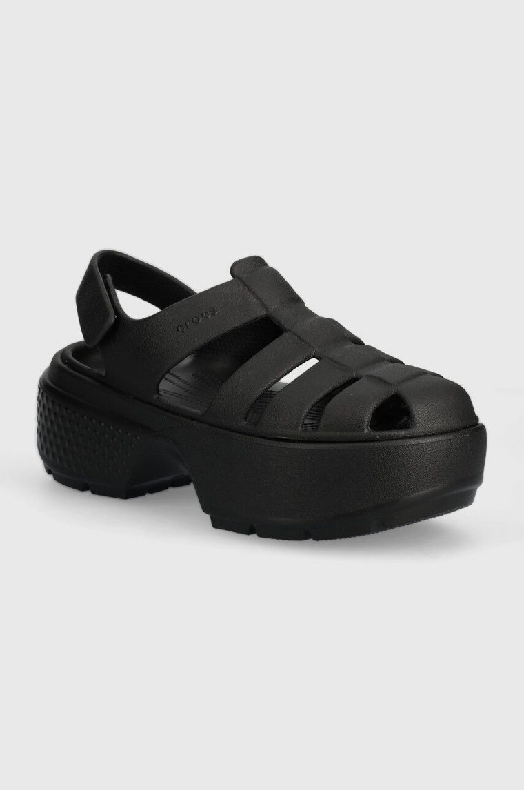 Crocs sandały Stomp Fisherman Sandal damskie kolor czarny na platformie 209938