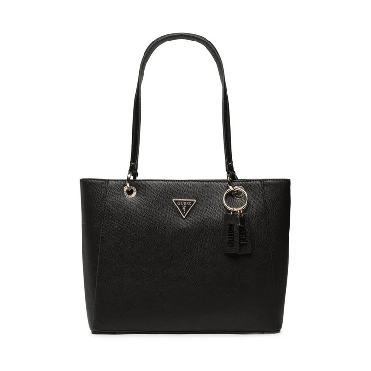 Czarna torebka shopper z PU skóry Guess