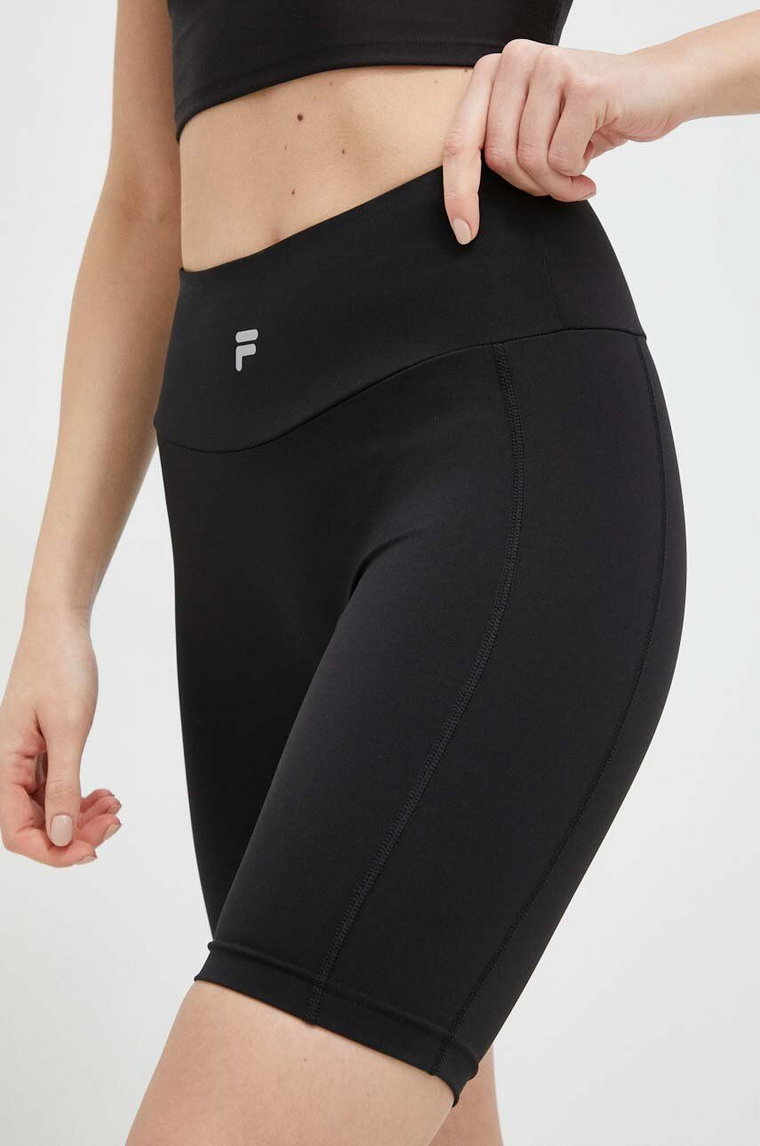 Fila szorty treningowe Rakanda kolor czarny gładkie high waist