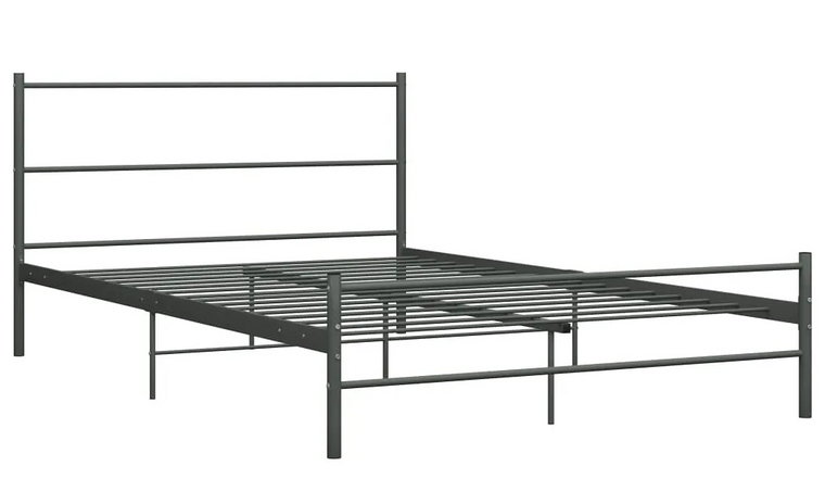 Szare metalowe łóżko dwuosobowe 160x200 cm - Epix