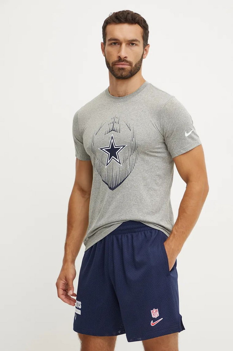 Nike t-shirt Dallas Cowboys męski kolor szary z nadrukiem NKGK-06G-7RD-JKV