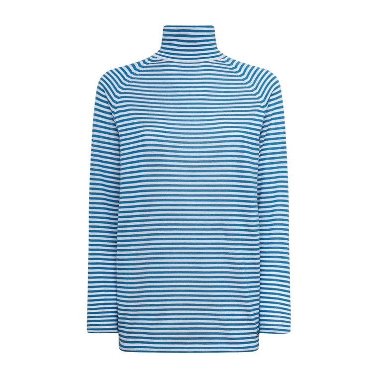 Deluxe Ocean Blue Prążkowany Golf Kiton