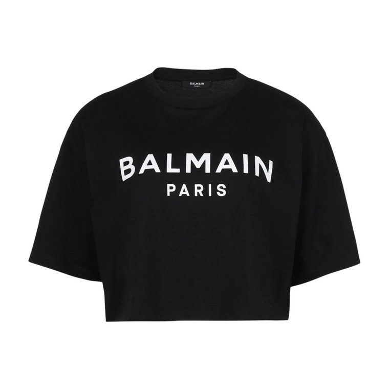 Ekologiczna koszulka z krótkim rękawem z nadrukiem logo Balmain