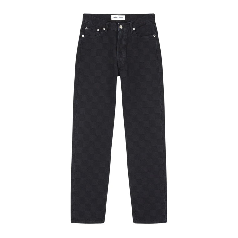 Susan Jeans 14956 - Czarny Krata Straight Fit Samsøe Samsøe