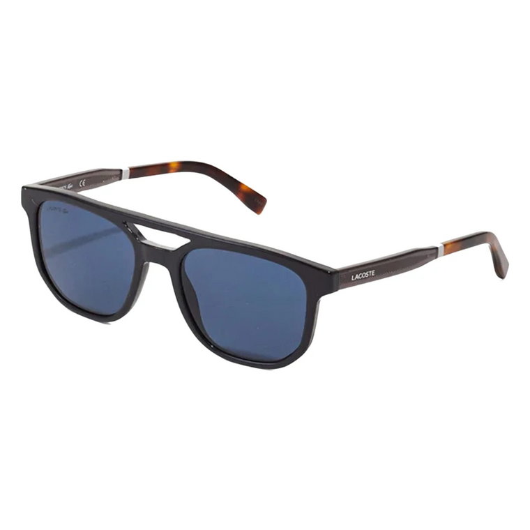 Czarne i Niebieskie Okulary Przeciwsłoneczne - Kształt Prostokątny, Unisex Lacoste