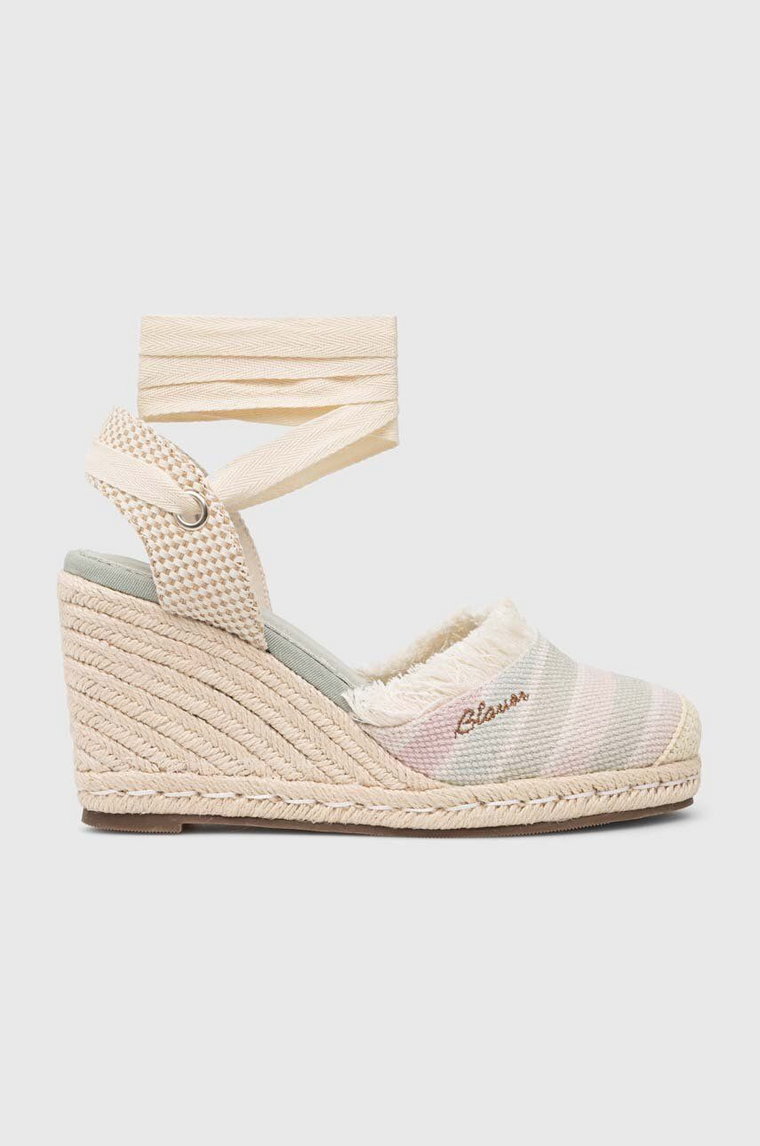 Blauer espadryle Wells na koturnie S3WELLS01