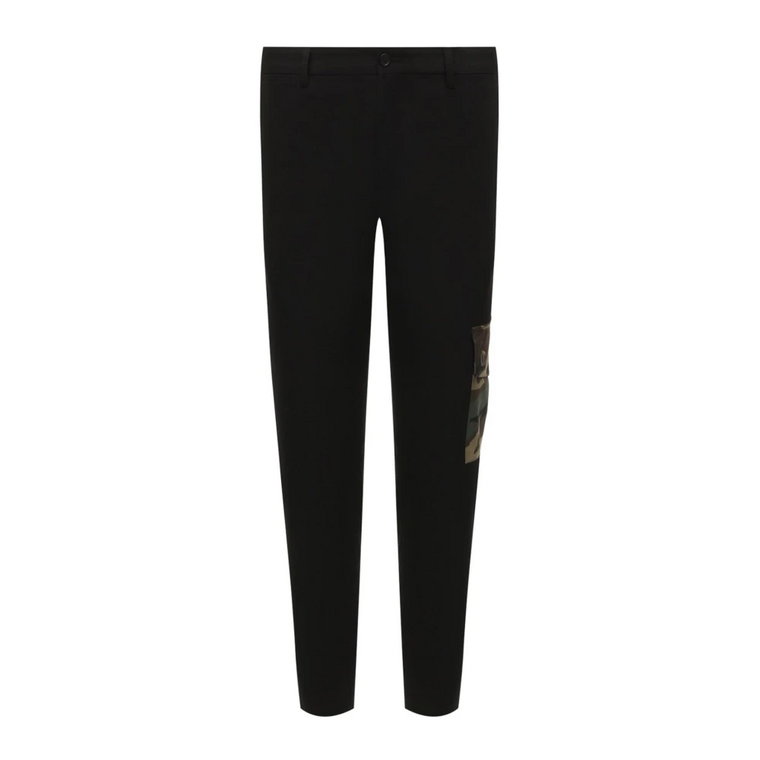 Czarne Bawełniane Spodnie z Kieszeniami Dolce & Gabbana