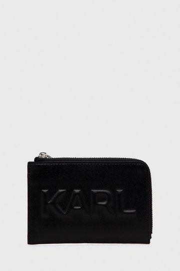 Karl Lagerfeld Portfel skórzany 211W3225 damski kolor czarny