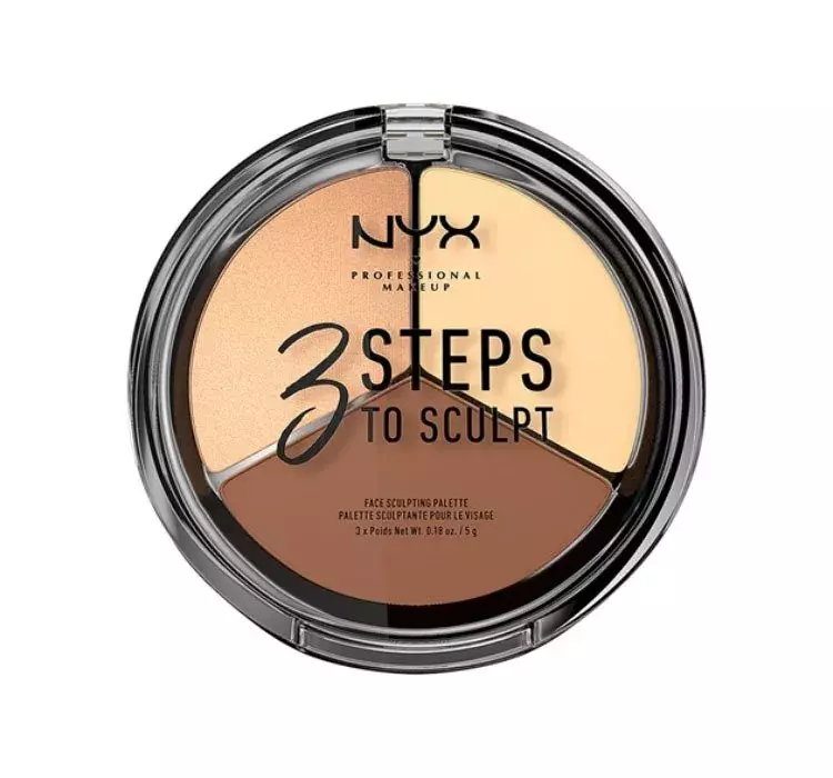 NYX PROFESSIONAL MAKEUP 3 STEPS TO SCULPT PALETA DO KONTUROWANIA LIGHT