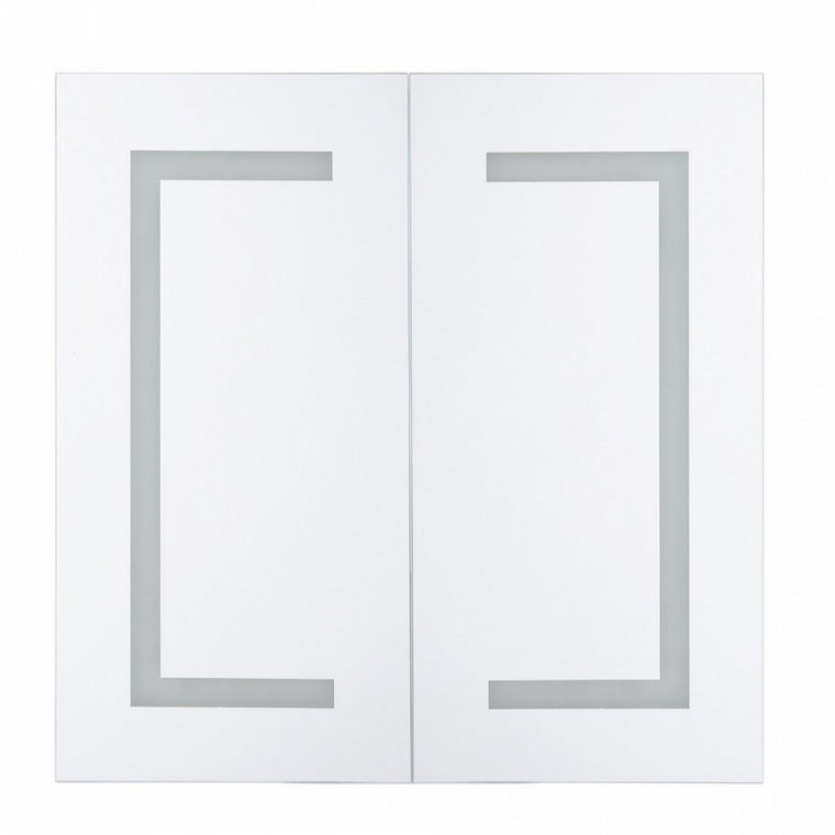 Szafka łazienkowa wisząca z lustrem LED 60 x 60 cm biała MAZARREDO kod: 4251682244473