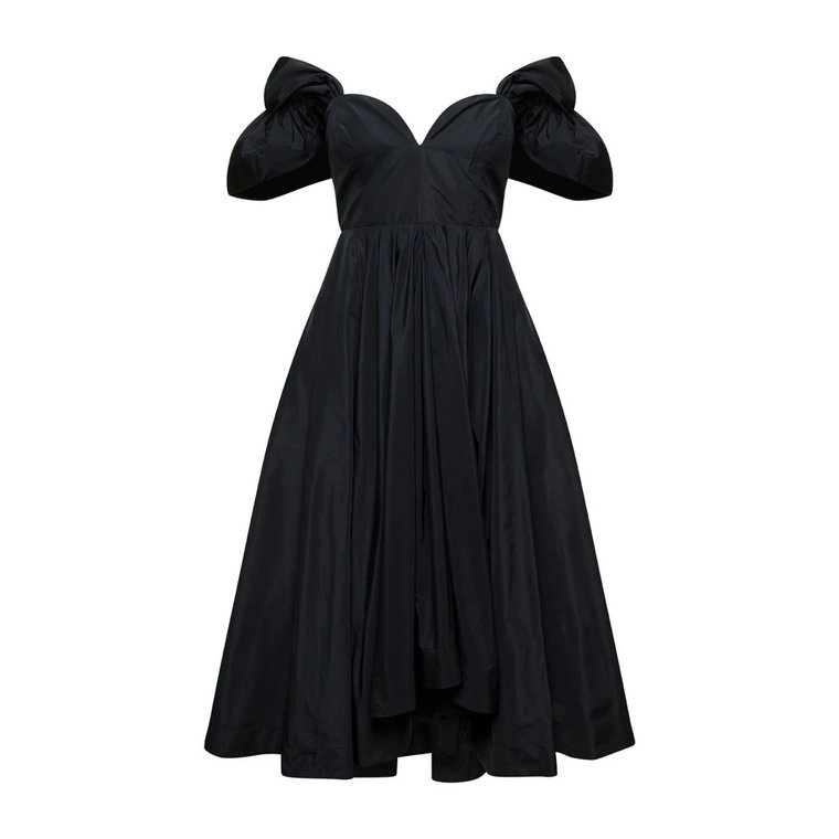 Czarna Sukienka z Tafty Pinko