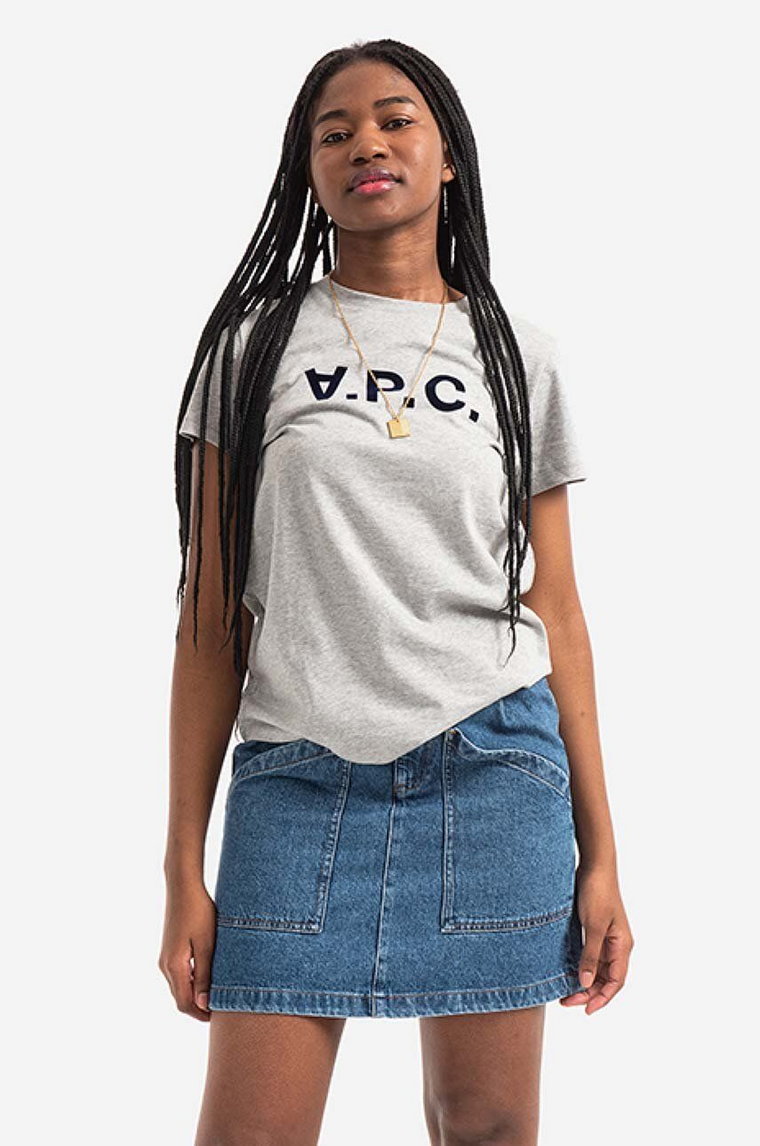 A.P.C. t-shirt bawełniany VPC Colour kolor szary COEMV.F26944-GREY