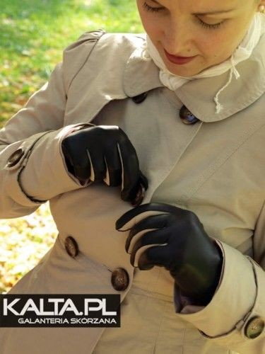 Piękne damskie rękawiczki zimowe, ciepłe, kolorowe wstawki
