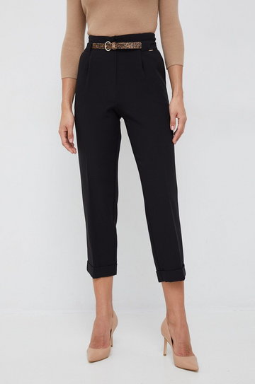 XT Studio spodnie damskie kolor czarny proste high waist