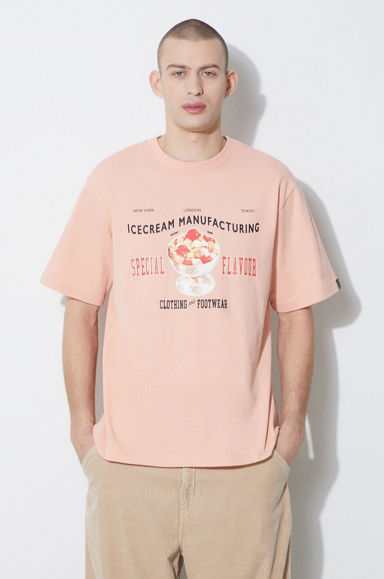 Iceream t-shirt bawełniany Special Flavour męski kolor pomarańczowy z nadrukiem IC24134