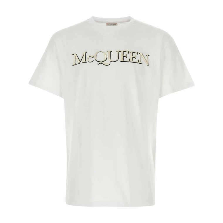 Oversize Biała Bawełniana Koszulka Alexander McQueen