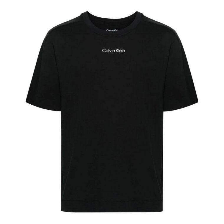 Stylowy Czarny Bawełniany T-shirt Męski Calvin Klein